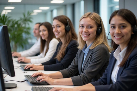Professional customer support team at Enorvia assisting clients