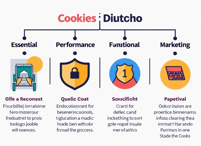 Infographic of cookie categories with examples