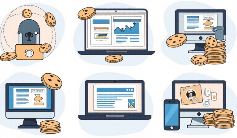 Visual representation of cookie purposes in web browsing