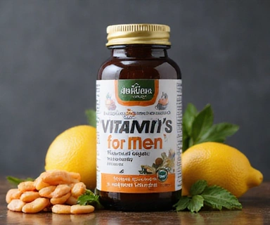 Natural vitamins for men product image with detailed label